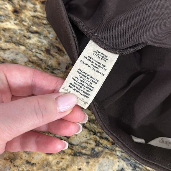 Soft Surroundings Pull On Slim Soft Essential Ponte Tights In Brown Size M - Picture 5 of 9